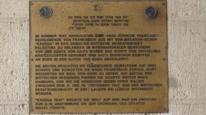 Hamburg-Landungsbrücken, Denkplakette für das Haganah-Schiff „Exodus“, 1947